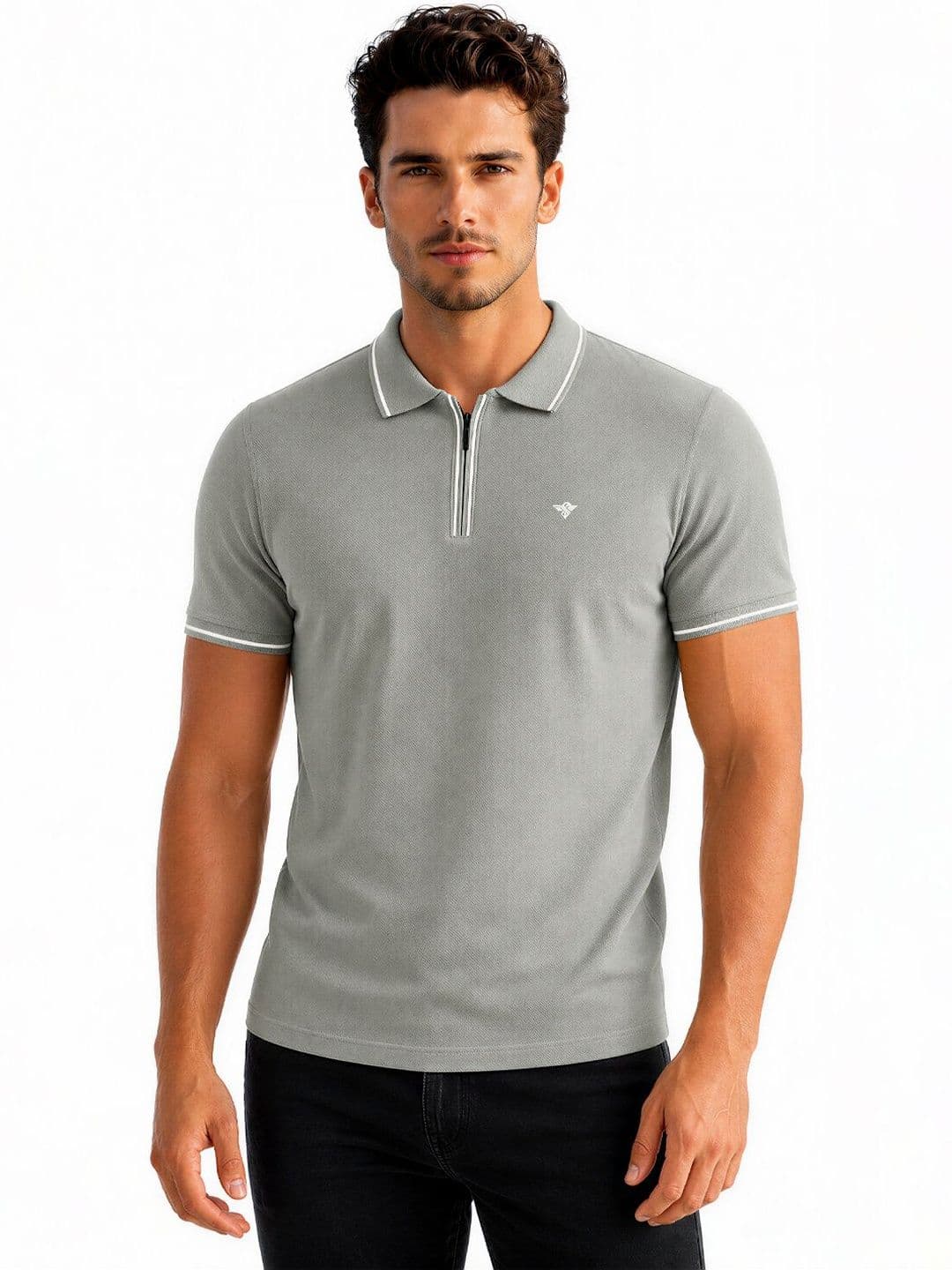 Status Quo Men Brand Logo Polo Collar T-shirt - view 1