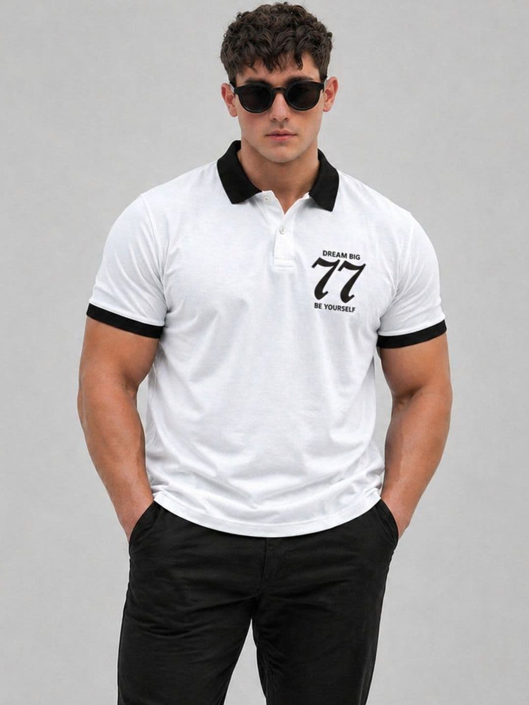 SCUBA Men Printed Polo Collar Pure Cotton T-shirt - view 1