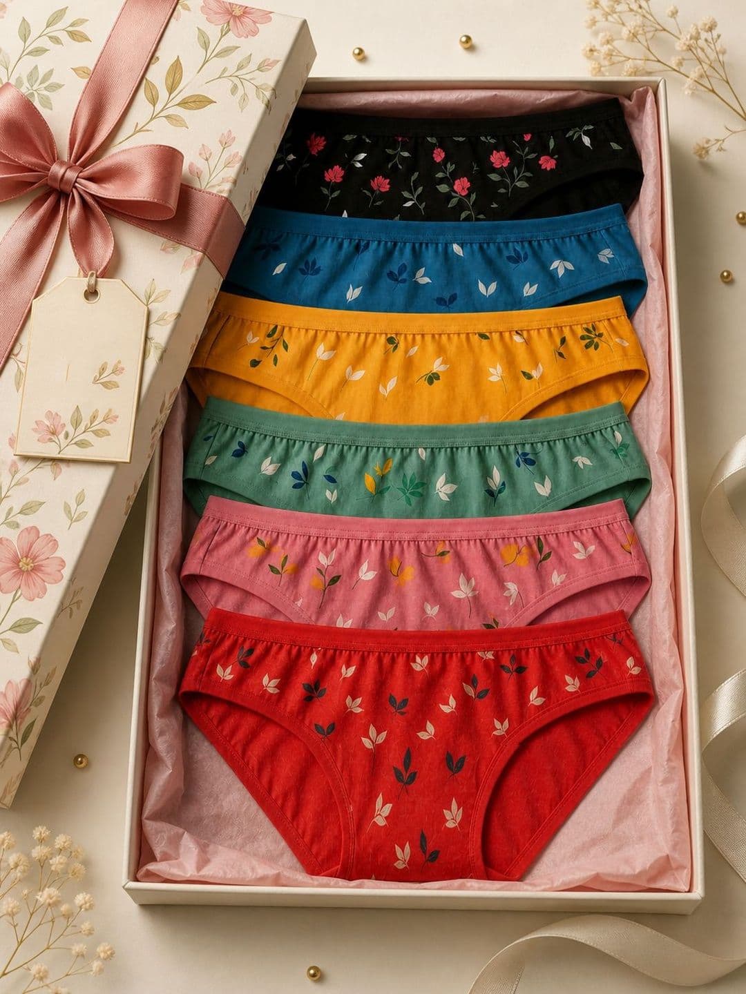 FiveFlag Women Pack of 6 Printed Anti Bacterial Basic Briefs - view 1