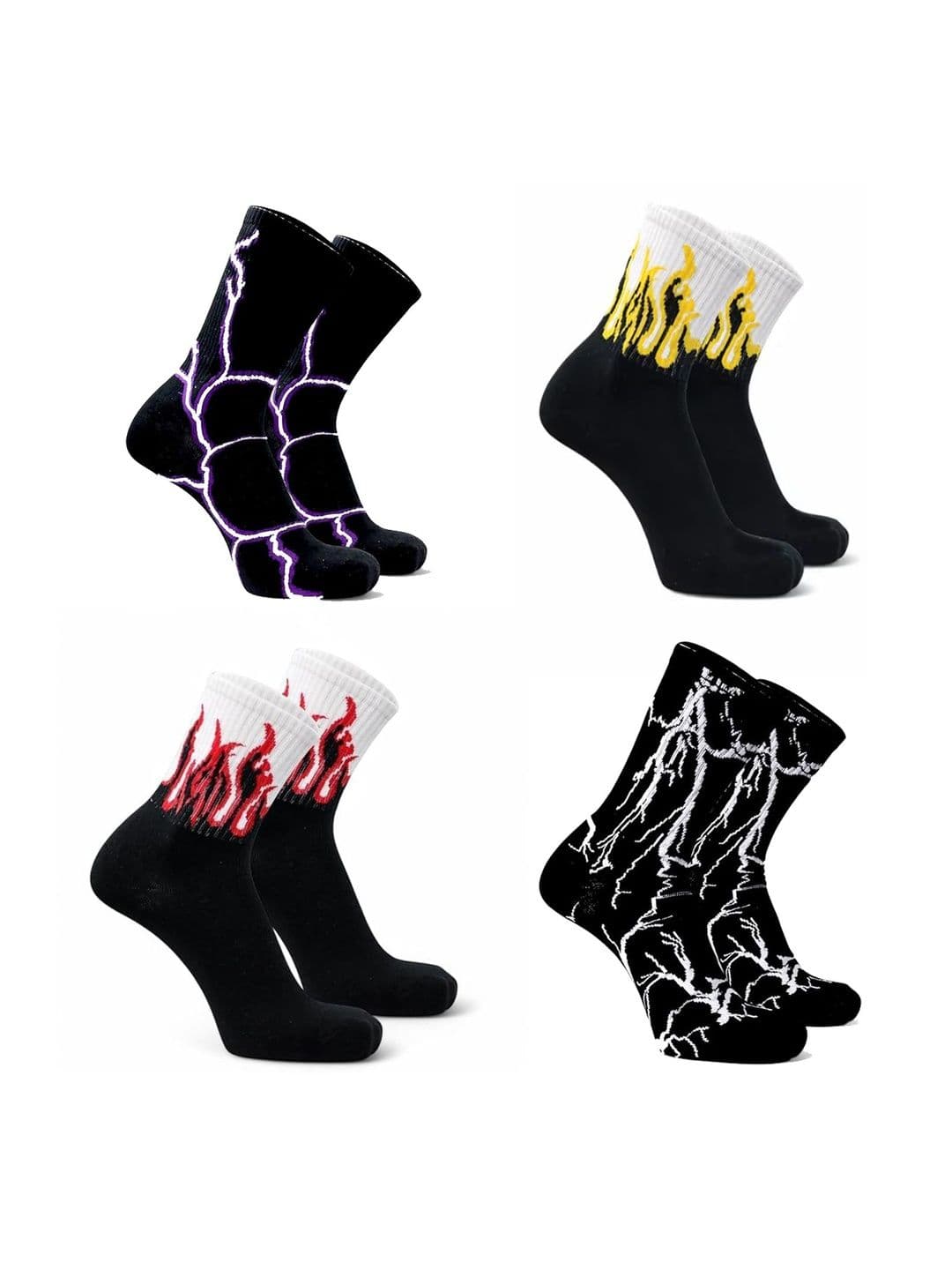 BEAR&BEYOND Men Pack of 4 Cotton Patterned Calf Length Socks - view 1