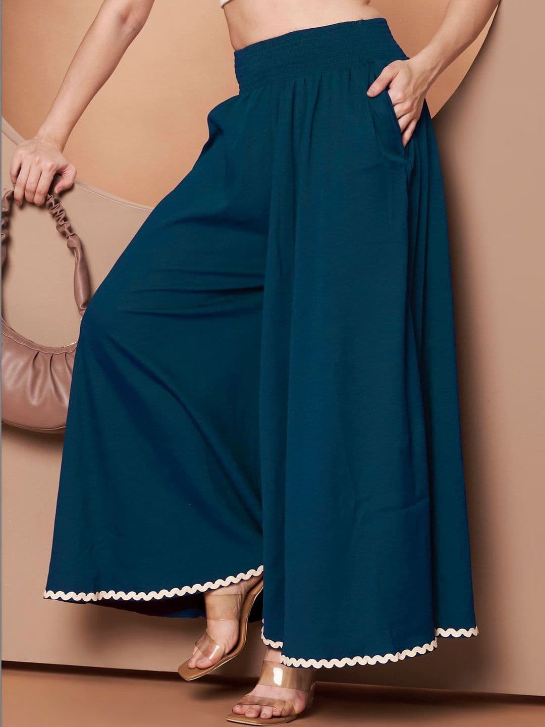 ZWERLON Women Flared Ethnic Palazzos - view 1