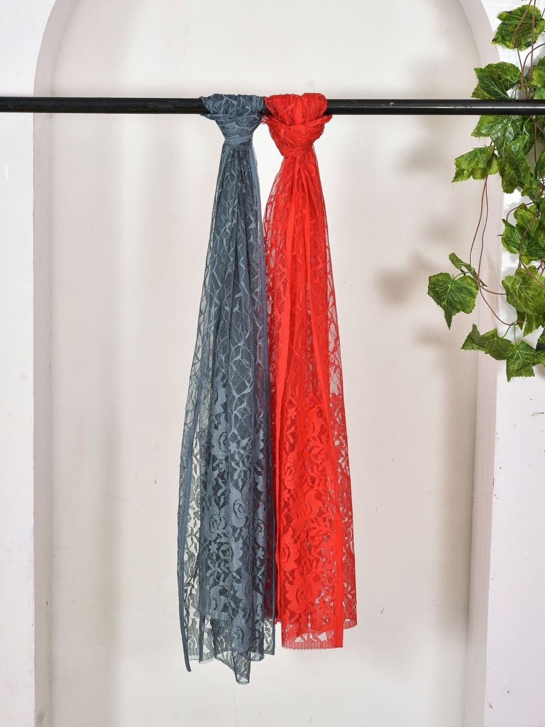 Kuhika Pack Of 2 Woven Design Dupatta - view 1