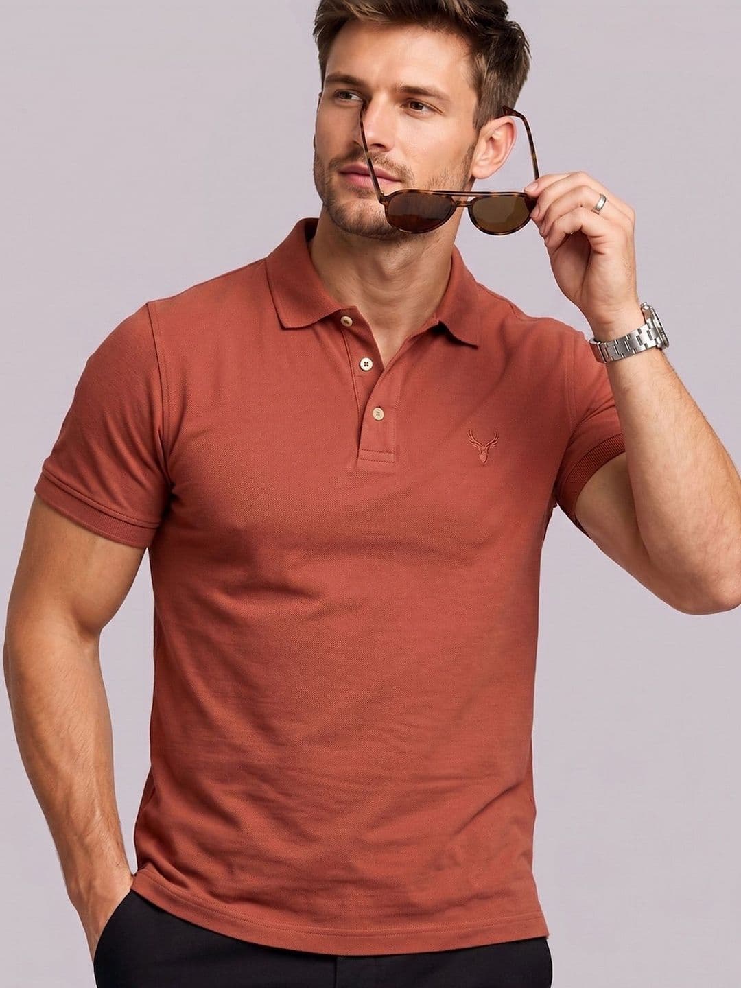Utopium Men Brand Logo Polo Collar T-shirt - view 1