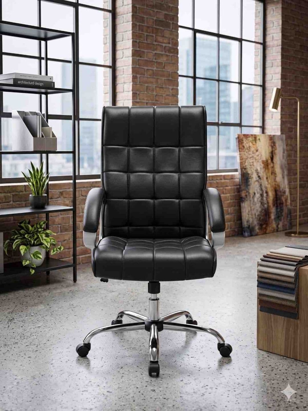 COZY CUB Black Leatherette Adjustable Seat Height Study Arm Chair - view 1