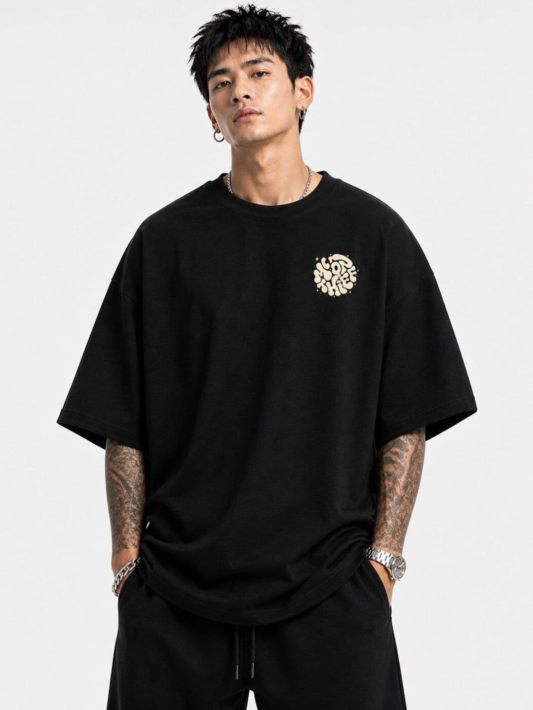 HASTEN Moon Thief Graphic Oversized Cotton T-shirt - view 1