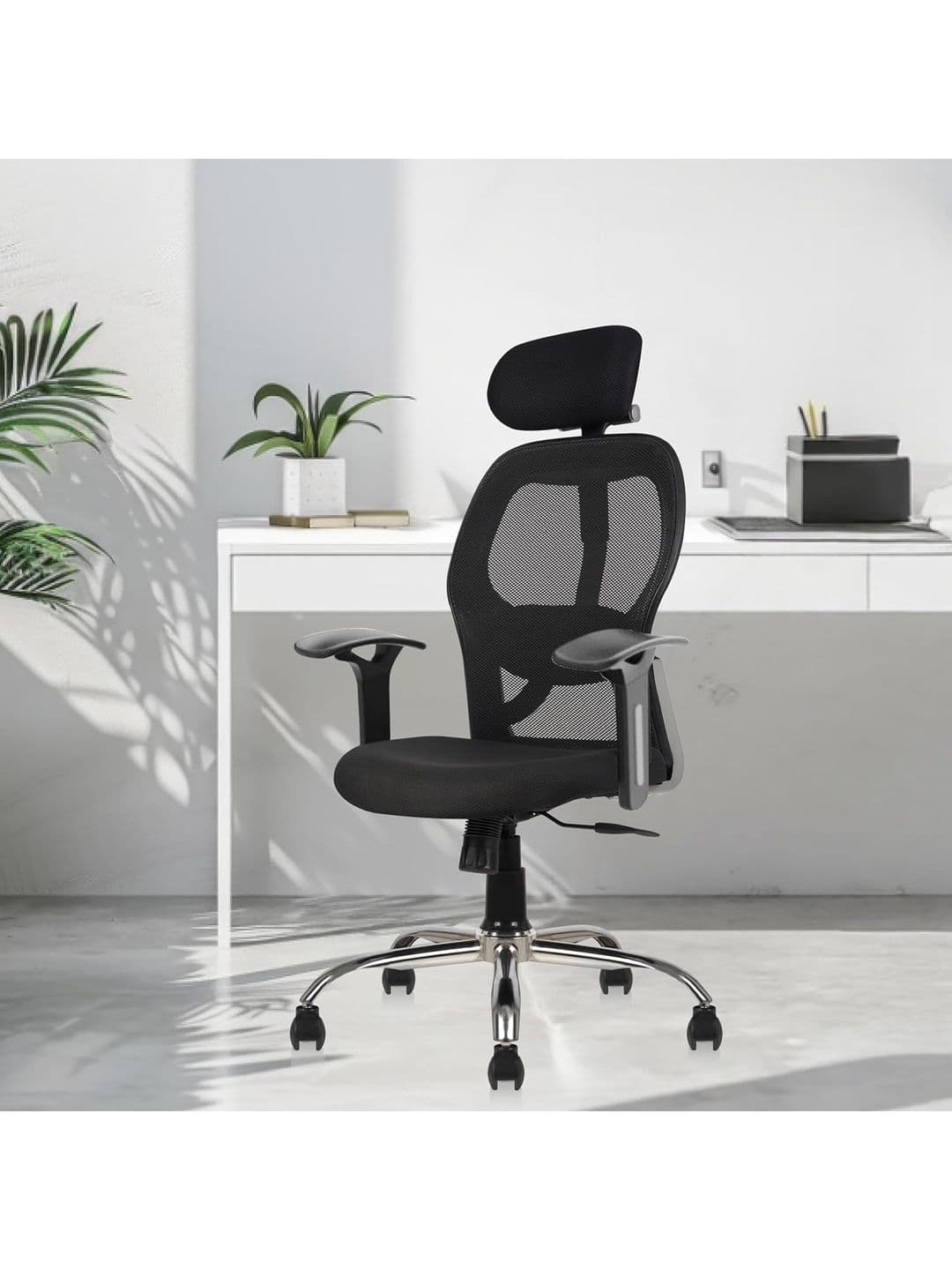 COZY CUB Black Leatherette Adjustable Seat Height Study Arm Chair - view 1