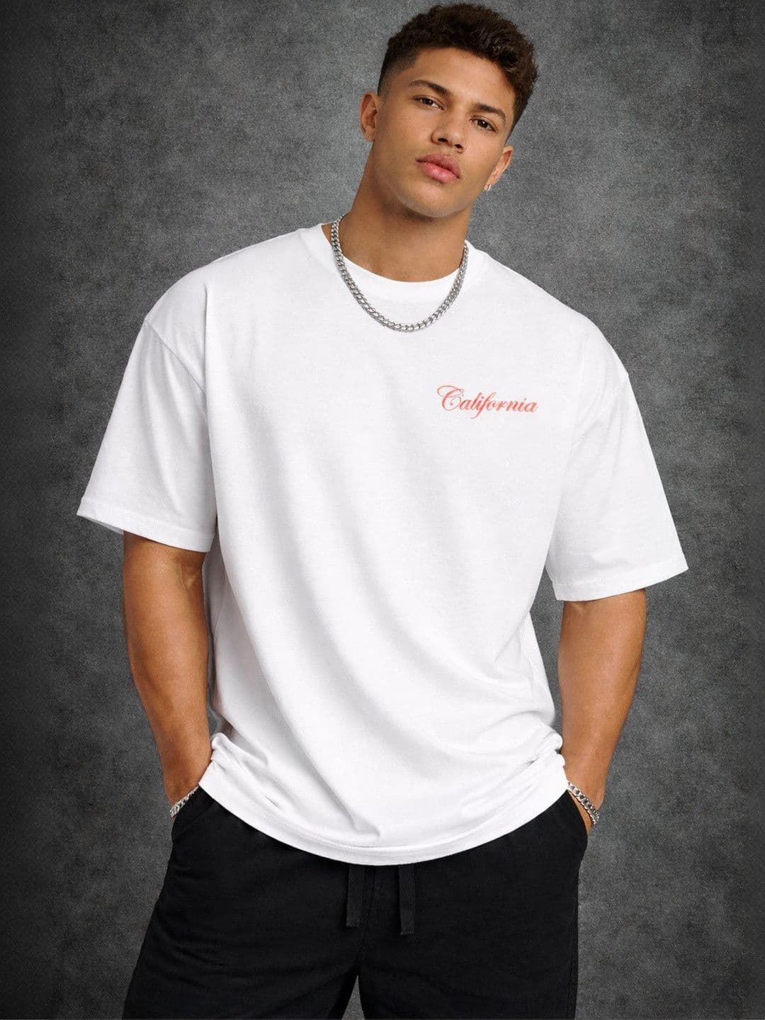 The Roadster Lifestyle Co Printed Pure Cotton Round Neck Oversized Tshirt - view 1