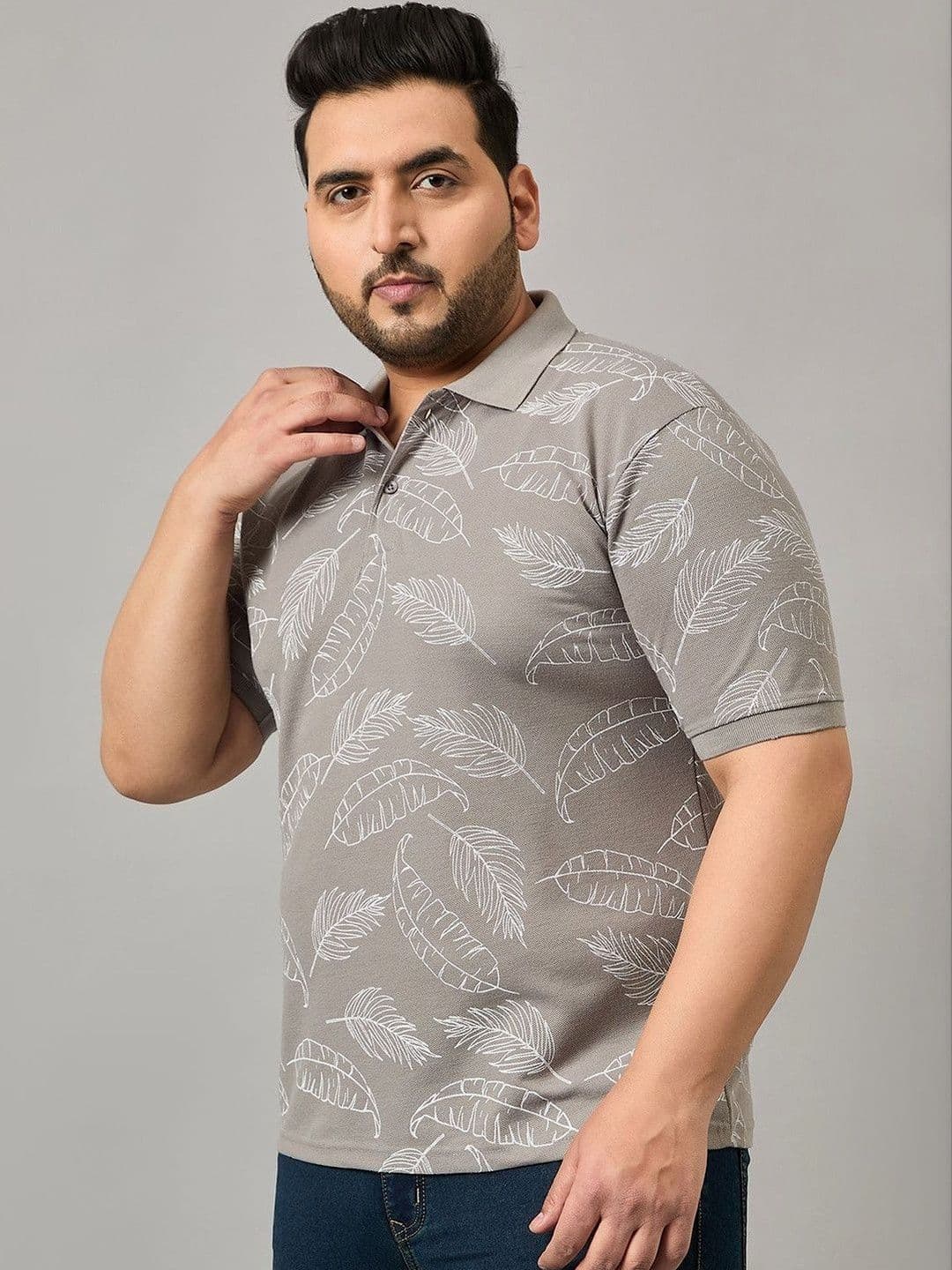 SZN Men Printed Polo Collar Tropical T-shirt - view 1