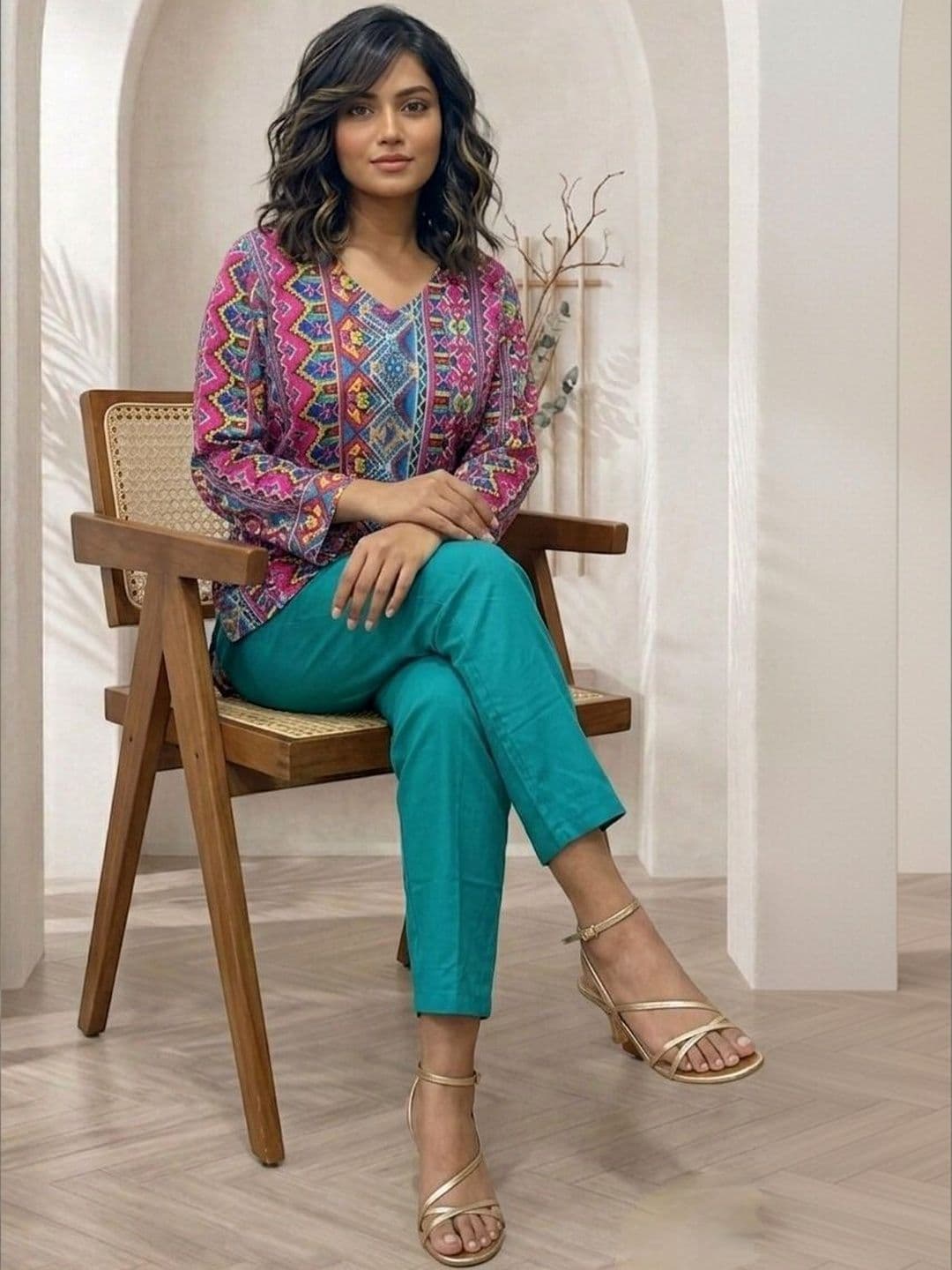 KALAMIR Printed Tunic with Trousers - view 1