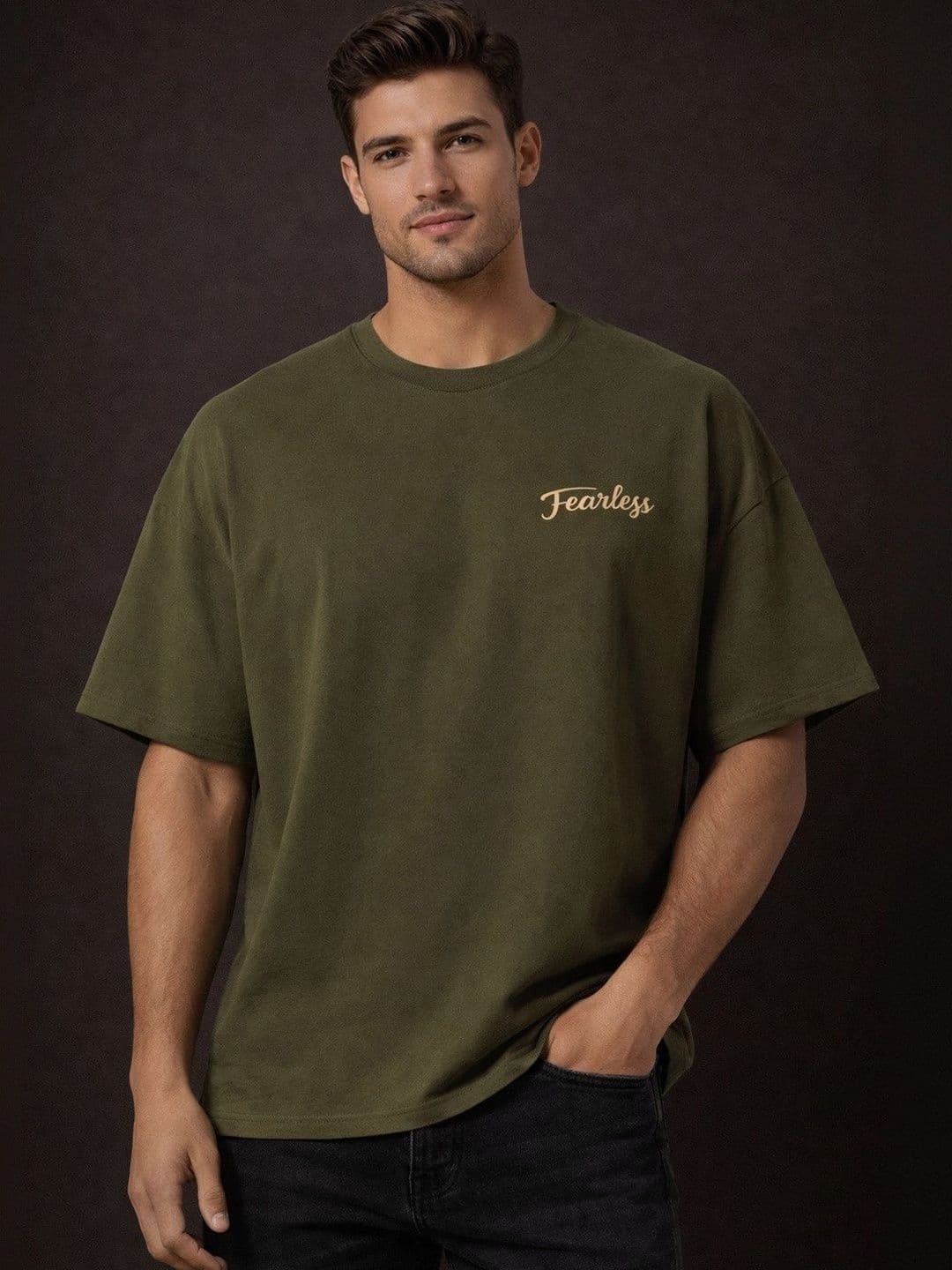 Mast & Harbour Men Printed Drop-Shoulder Sleeves T-shirt - view 1