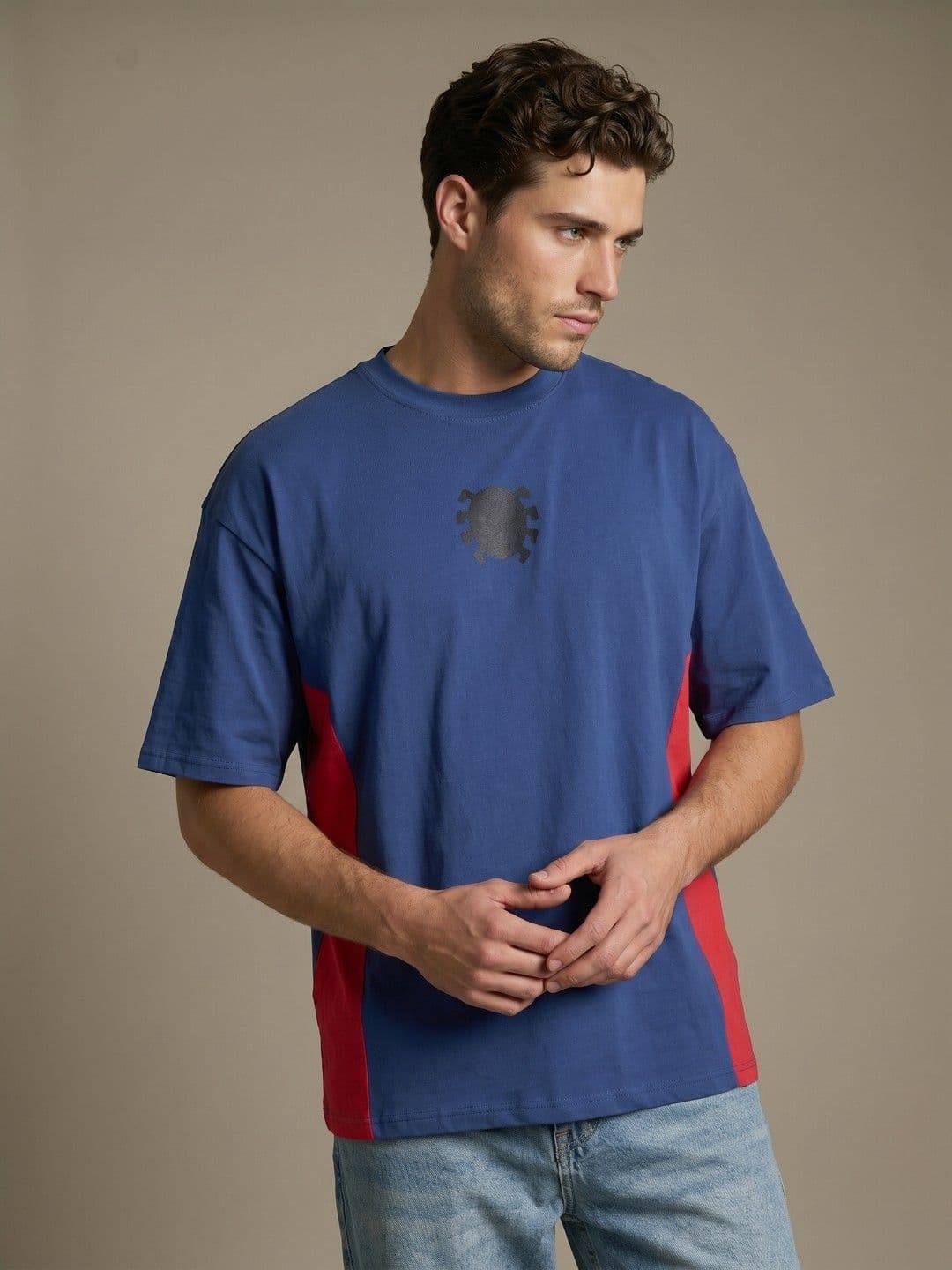 glitchez Drop-Shoulder Sleeves Oversized Fit T-shirt - view 1