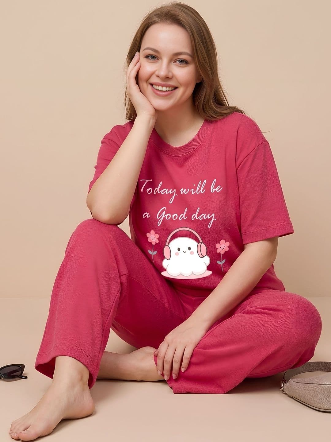 My Swag Cotton Printed T-shirt with Trousers - view 1