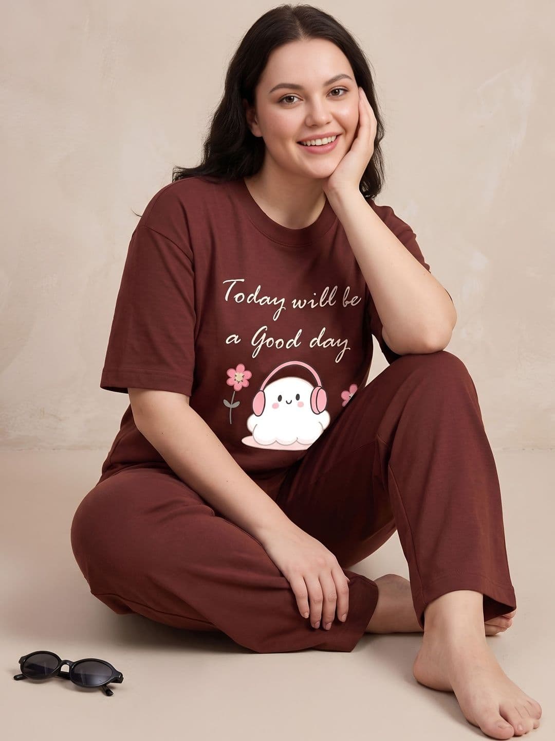 My Swag Cotton Printed T-shirt with Trousers - view 1