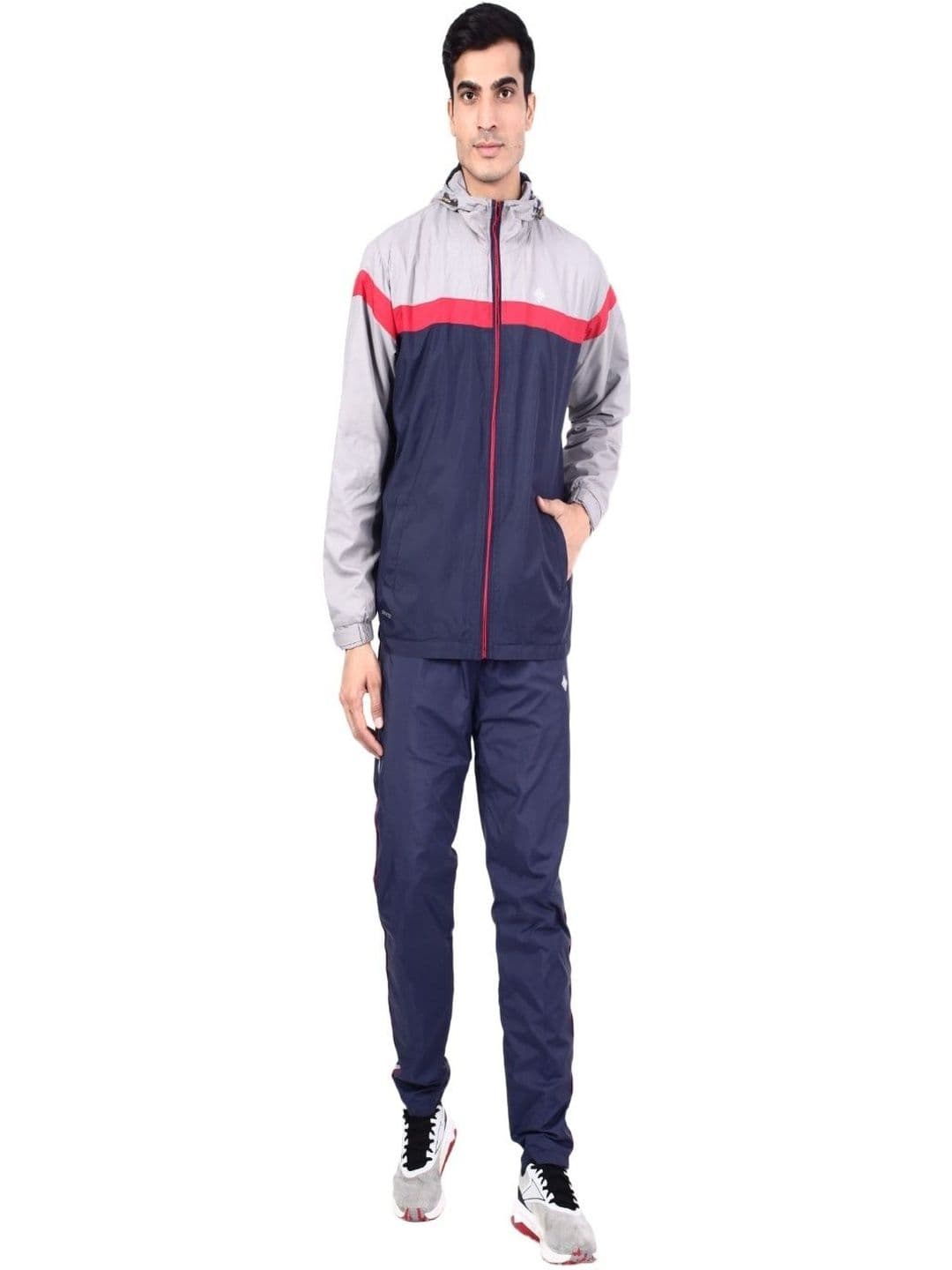 NU-9 Men Colourblocked Mock Collar Tracksuits - view 1