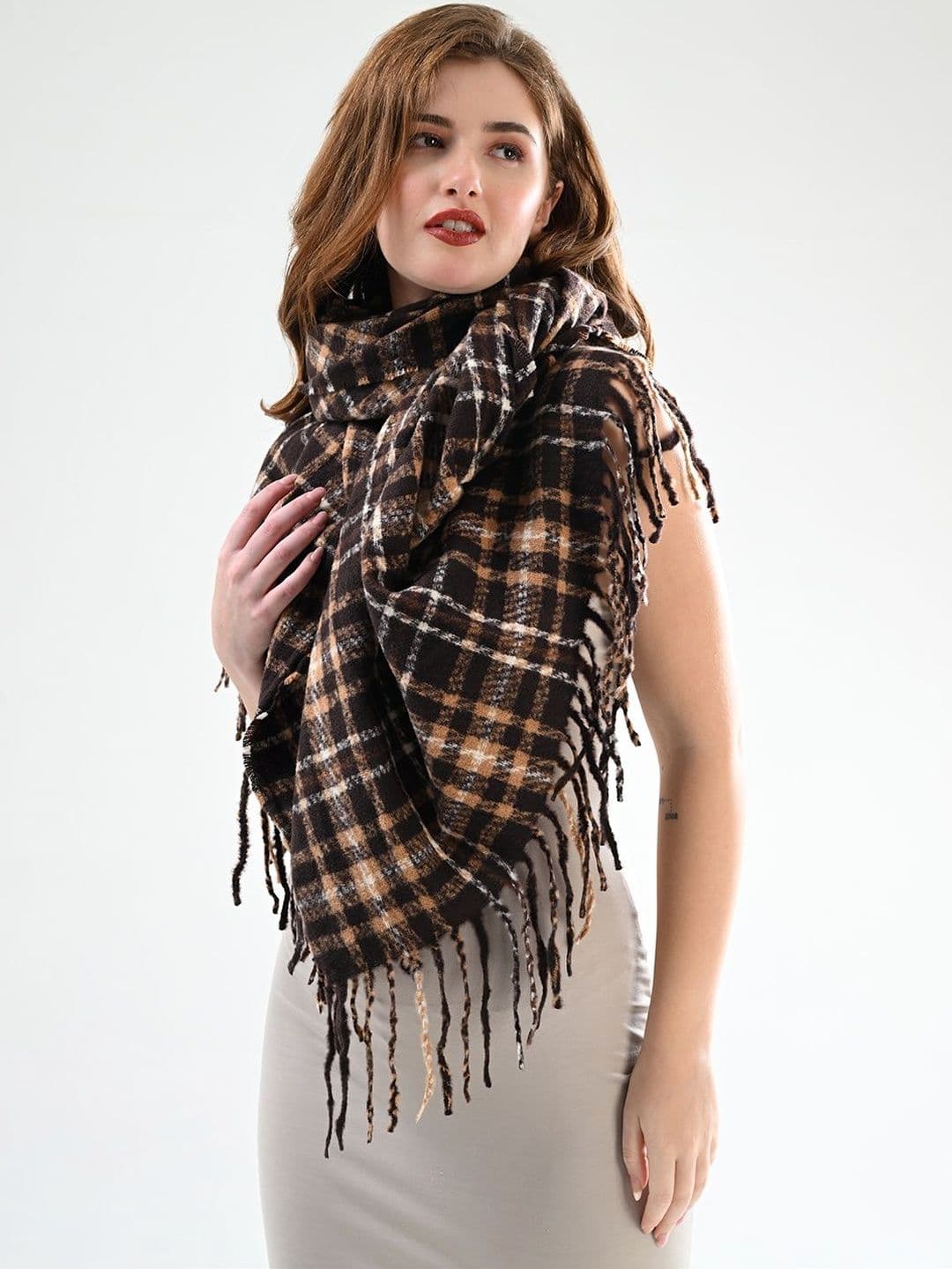 Cazzano Women Checked Printed Shawl - view 1