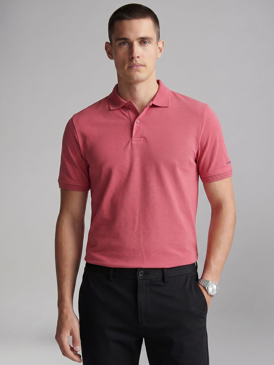 Van Heusen Pure Cotton Polo Collar T-shirt - view 1