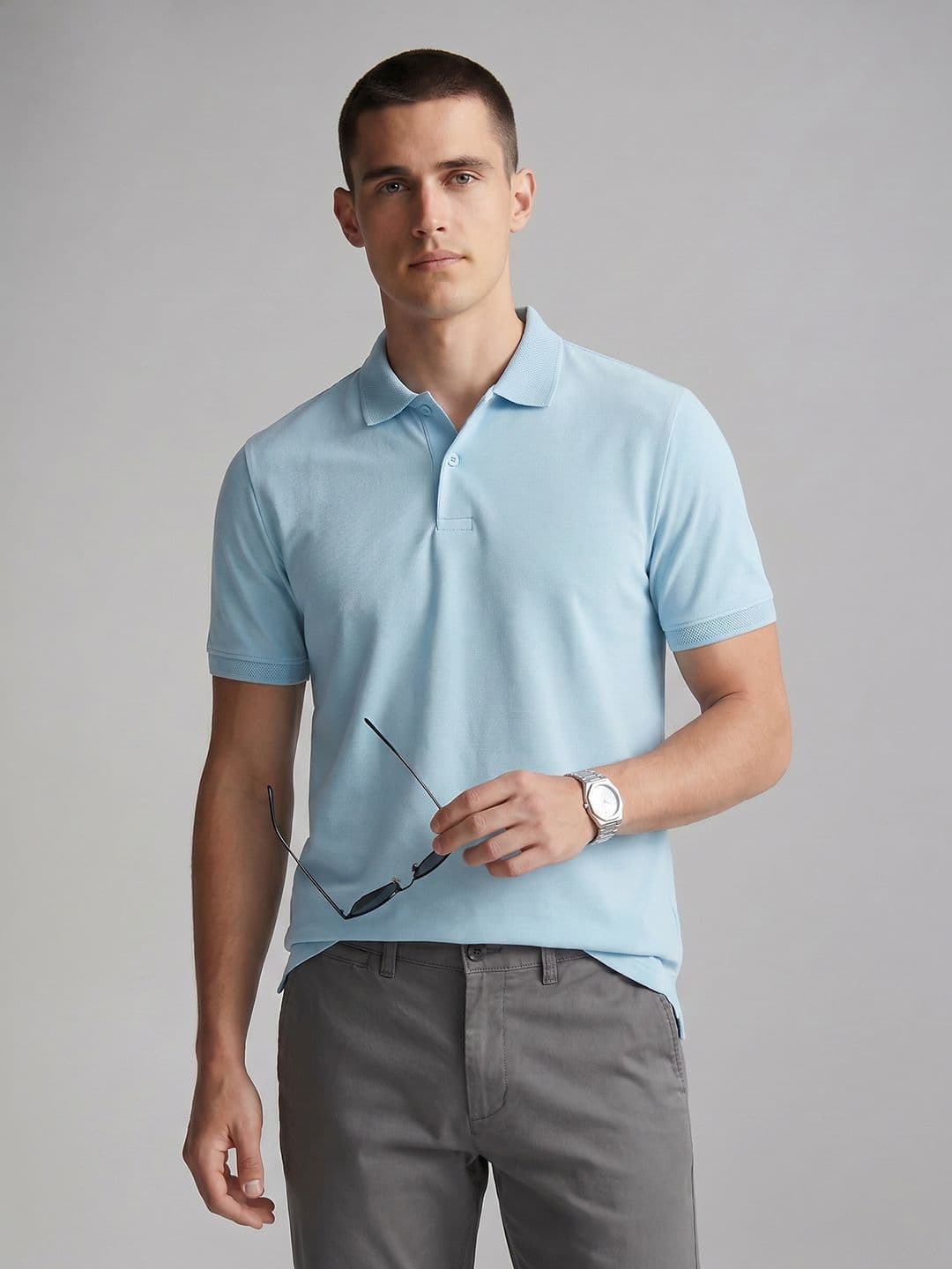 Van Heusen Polo Collar Pure Cotton T-shirt - view 1