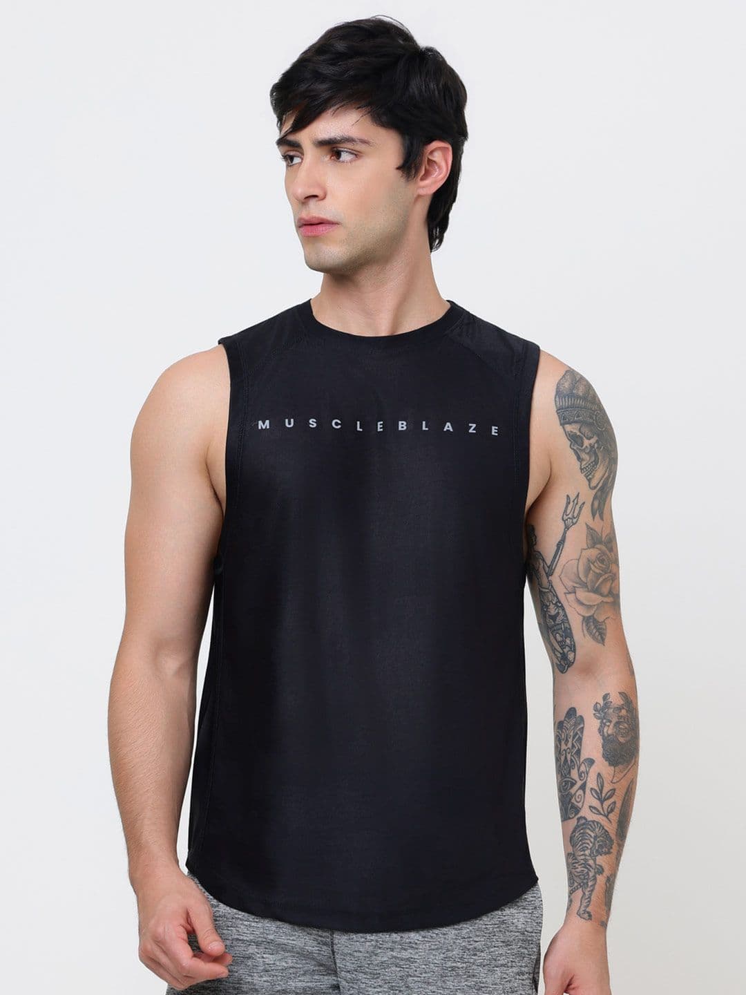 MuscleBlaze Men Brand Logo Printed Round Neck Compression T-shirt - view 1