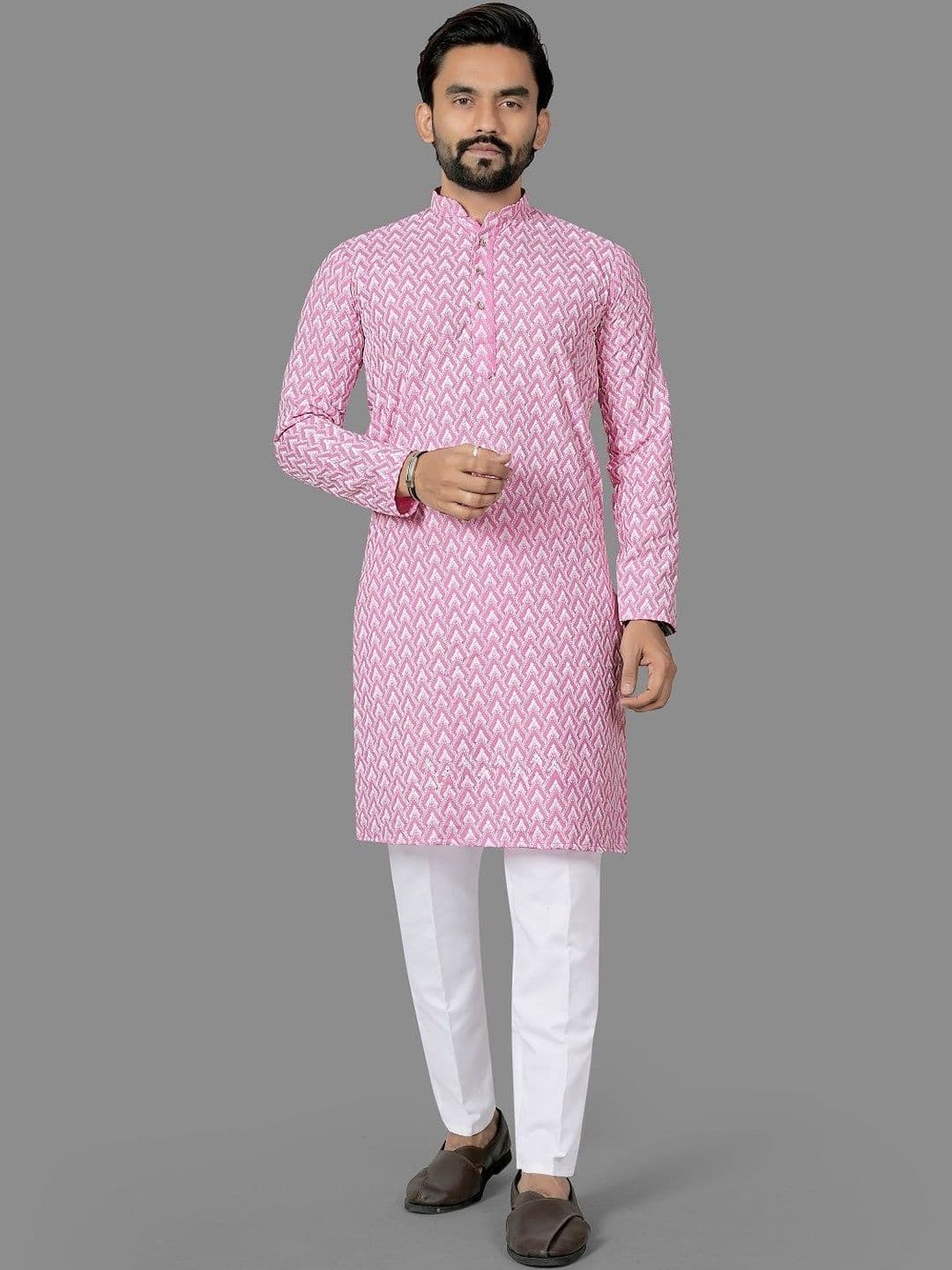 Leipzig Fashion Men Geometric Printed Kurta - view 1