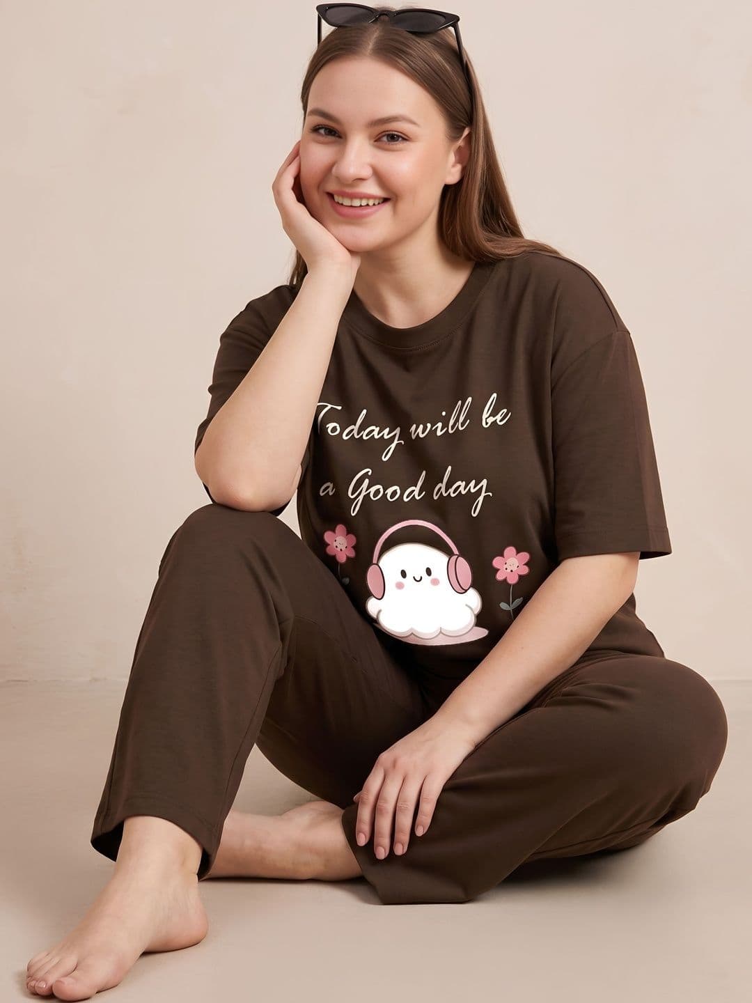 My Swag Cotton Printed T-shirt with Trousers - view 1