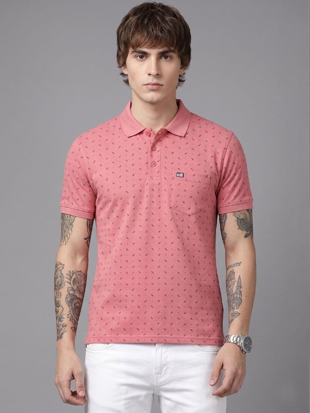SANDPIPER Men Printed Polo Collar Pockets T-shirt - view 1