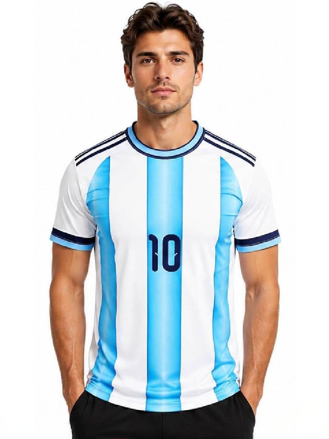 teky Men Lionel Messi Striped T-shirt - view 1