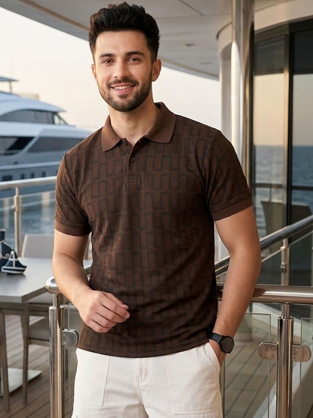 YONGE Men Polo Collar T-shirt - view 1