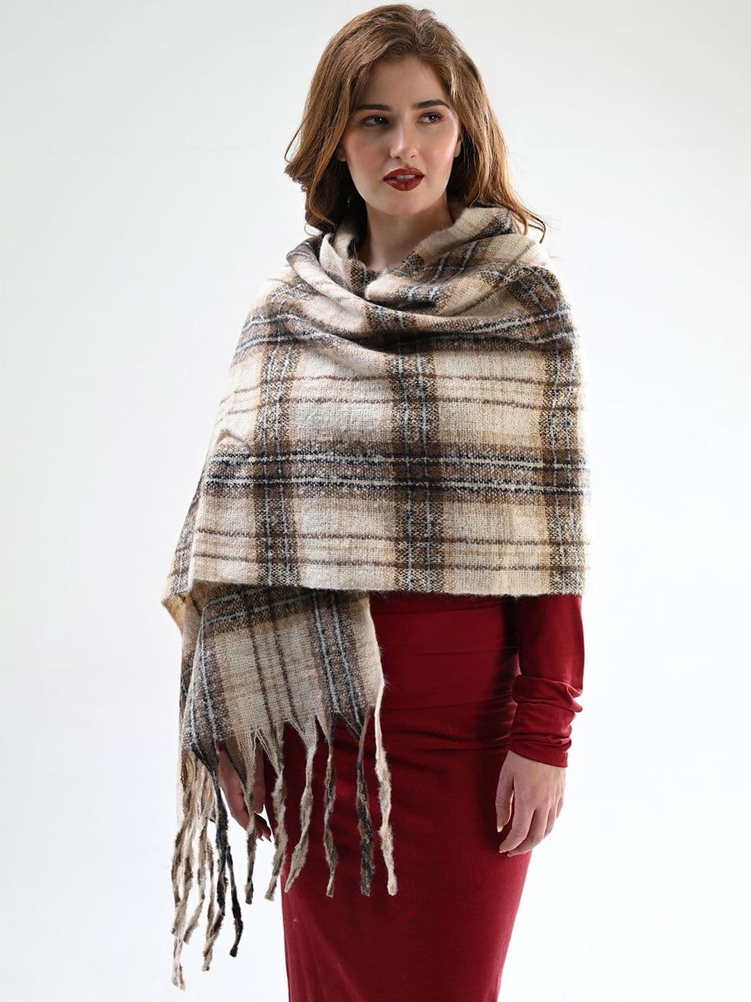 Cazzano Women Striped Embroidered Shawl - view 1