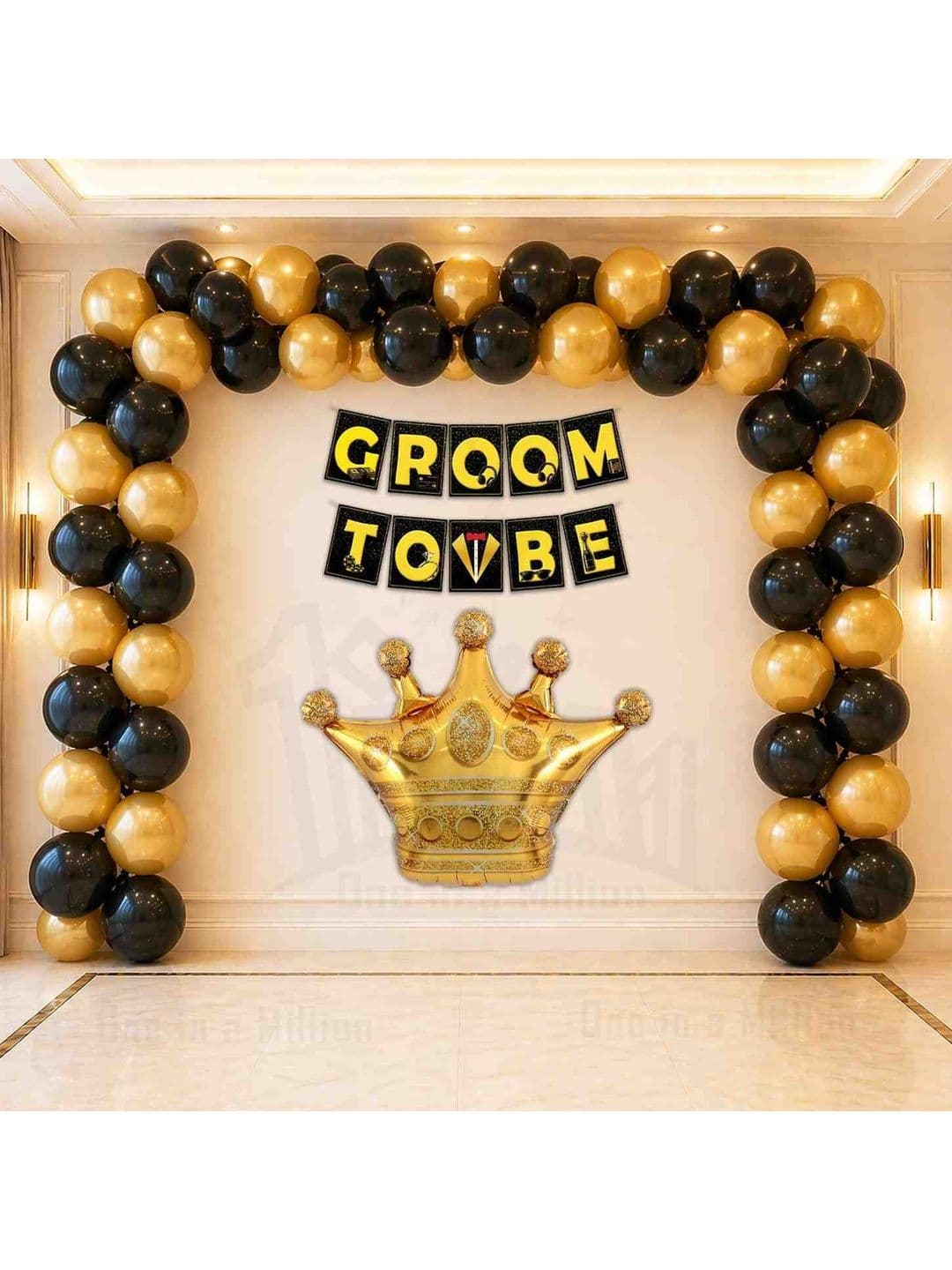 1iAM Set Of 53 Yellow & Black Groom To Be Decoration Item Festive Decor - view 1