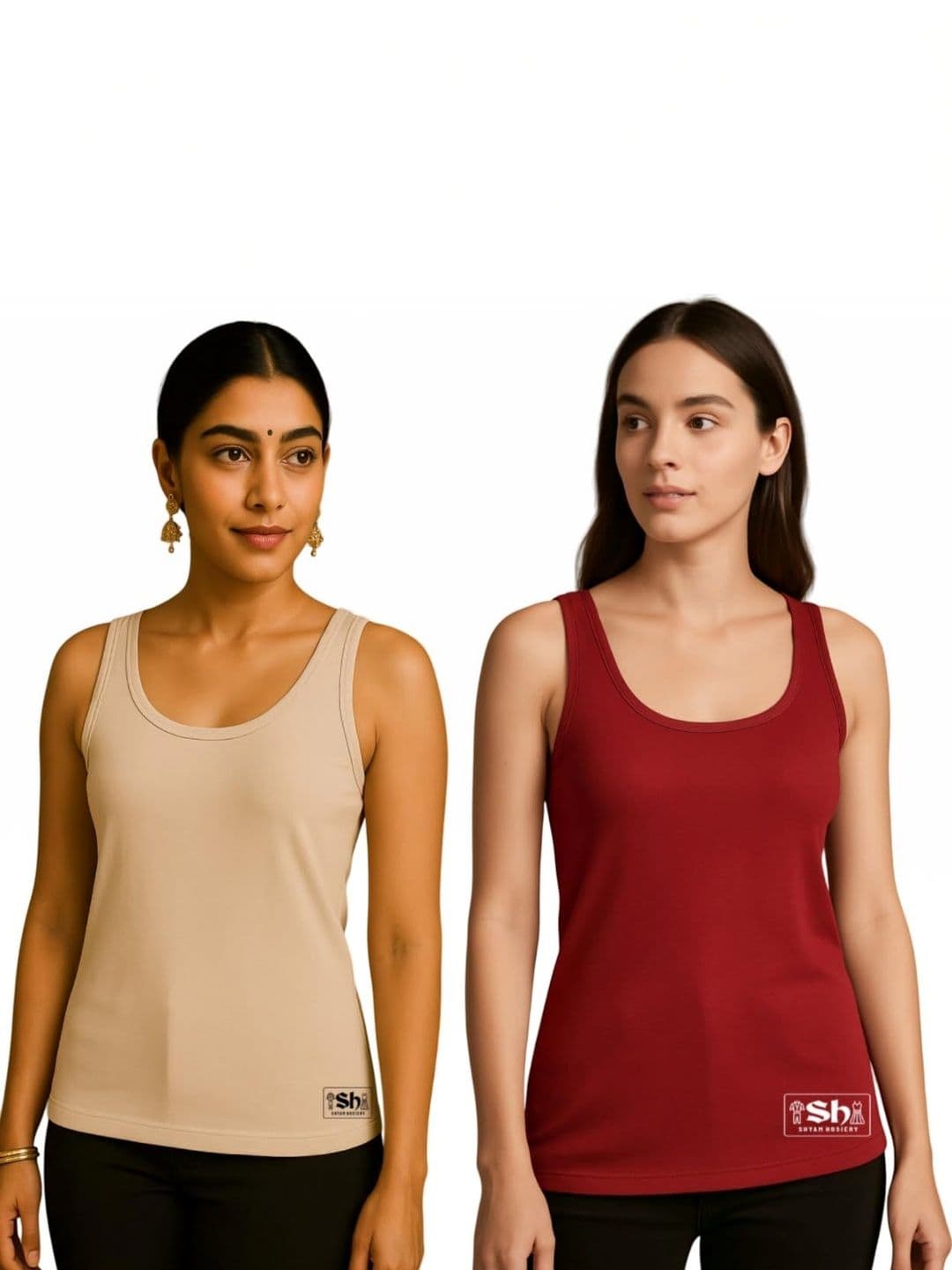 Shyam Hosiery Pack of 2 Cotton Non Padded Camisoles - view 1
