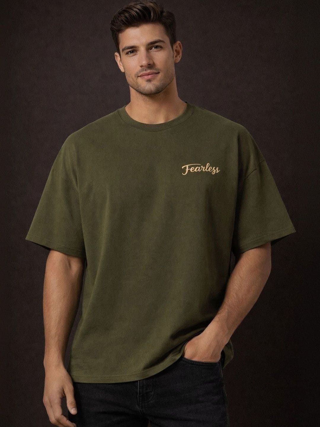 The Roadster Lifestyle Co Printed Pure Cotton Round Neck Oversized Tshirt - view 1