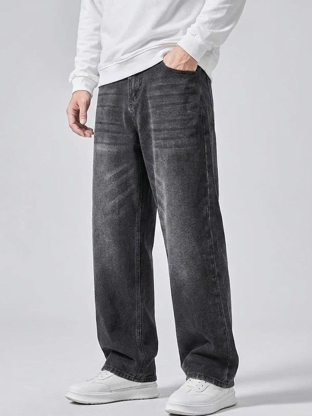 BREXX Men Comfort Straight Fit Mid-Rise Light Fade Stretchable Jeans - view 1