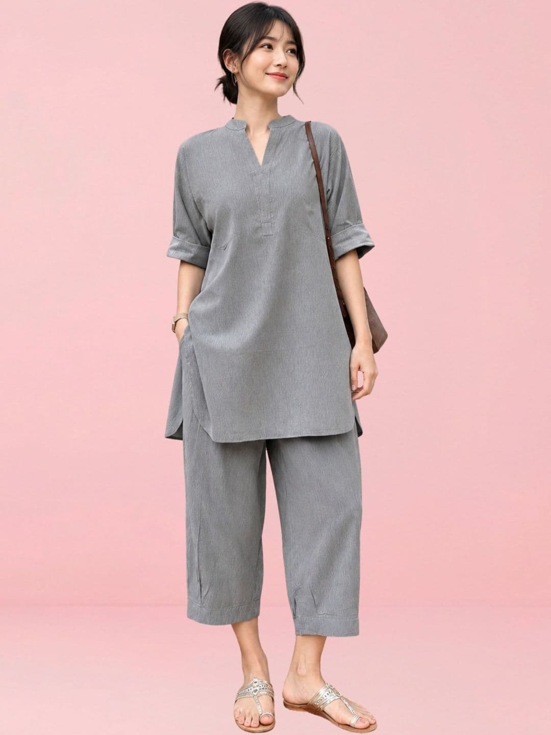 HERE&NOW Pastels Dyed Top with Palazzos - view 1