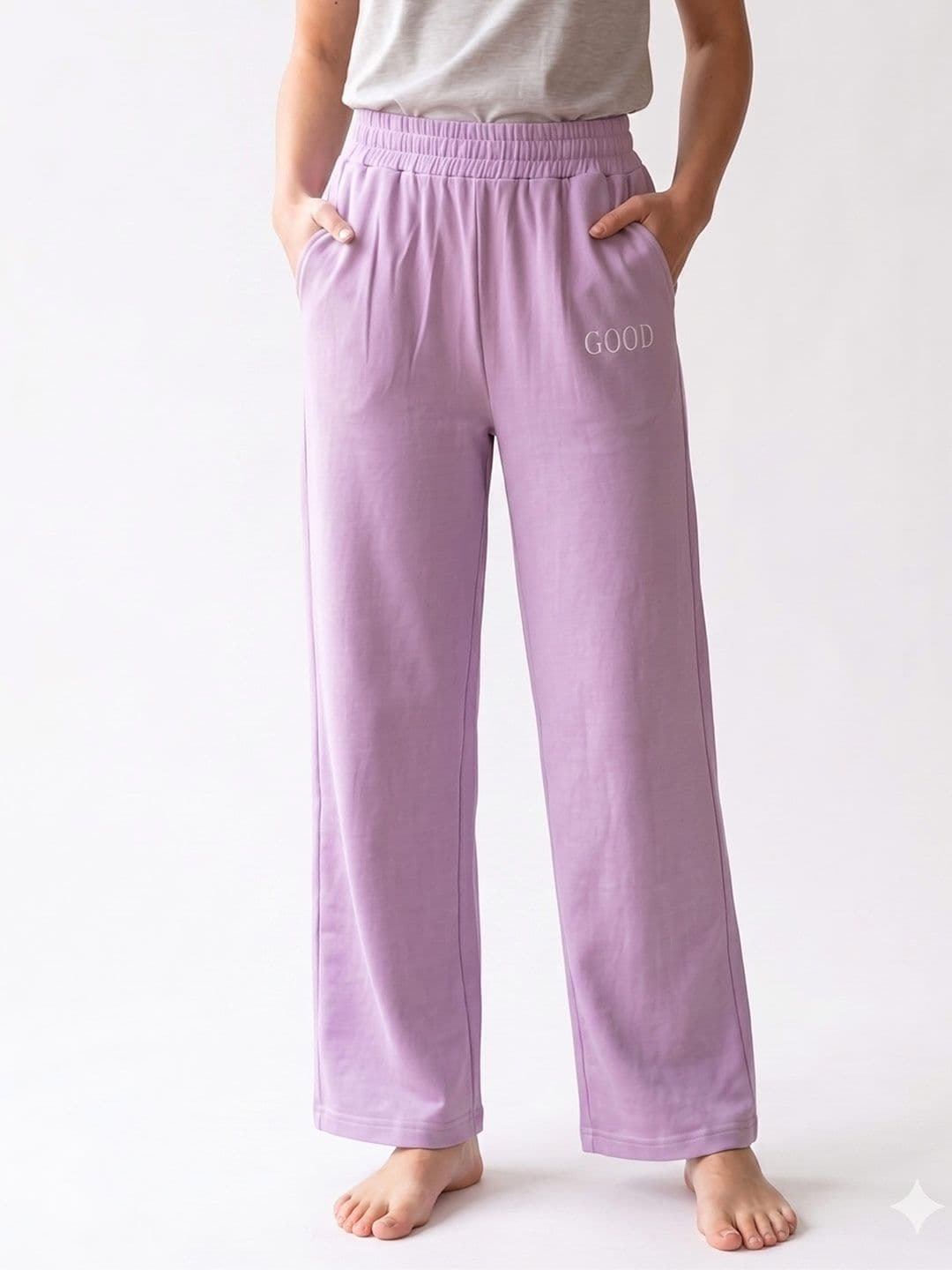 SUGNAA Women Solid Mid Rise Pure Cotton Pyjama - view 1