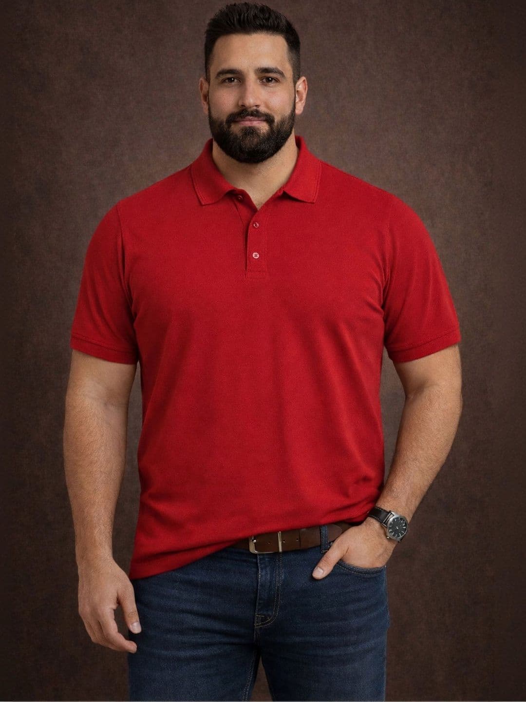 The Roadster Lifestyle Co Polo Collar Oversized Tshirts - view 1