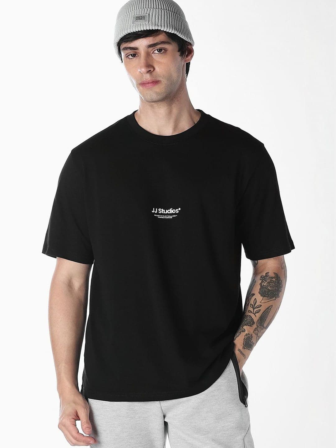 Jack & Jones Men Brand Logo Printed Organic Cotton T-shirt - view 1