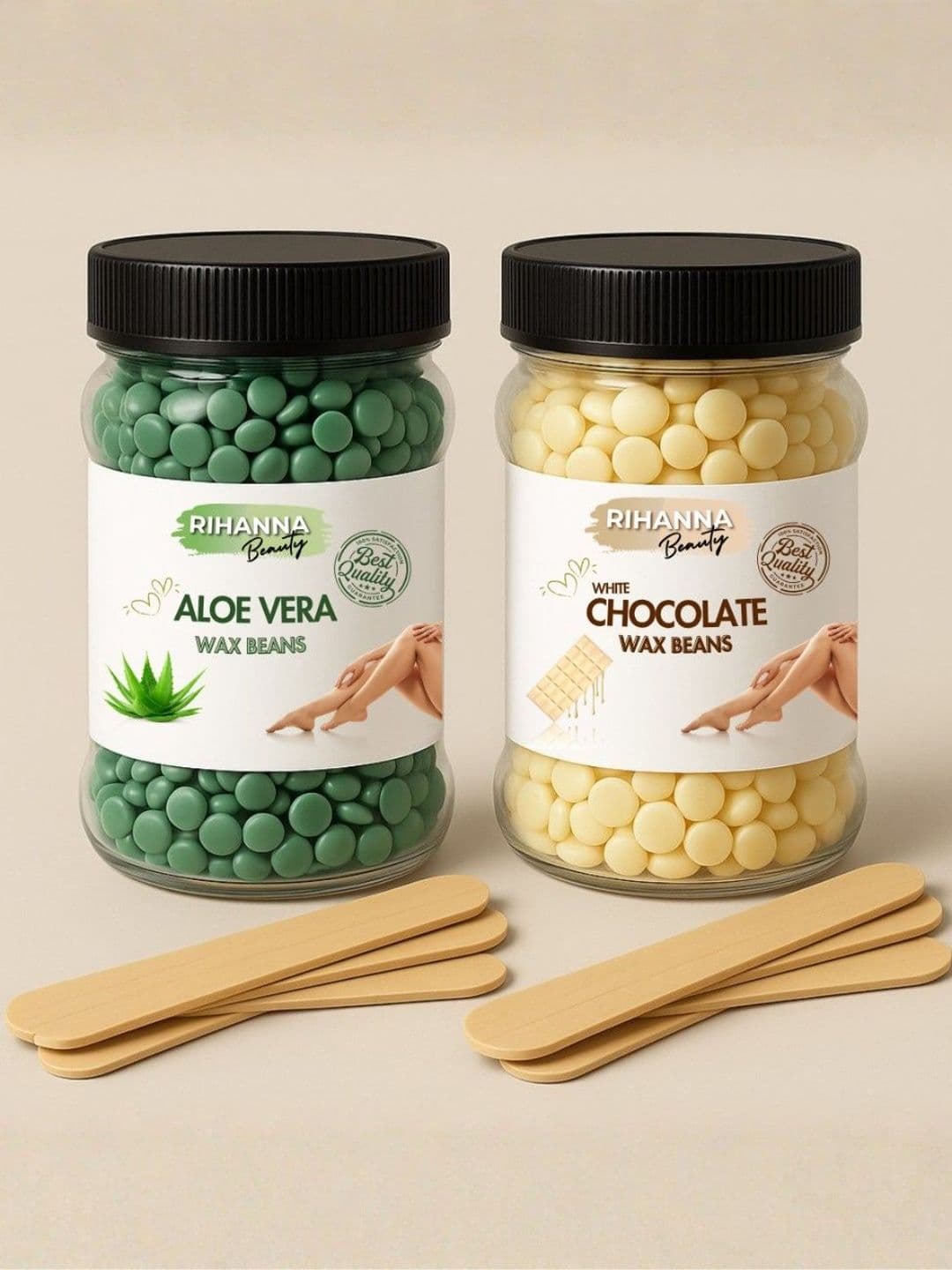 RIHANNA BEAUTY Set Of 2 Aloe Vera & White Chocolate Hard Wax Beans - 300 g Each - view 1