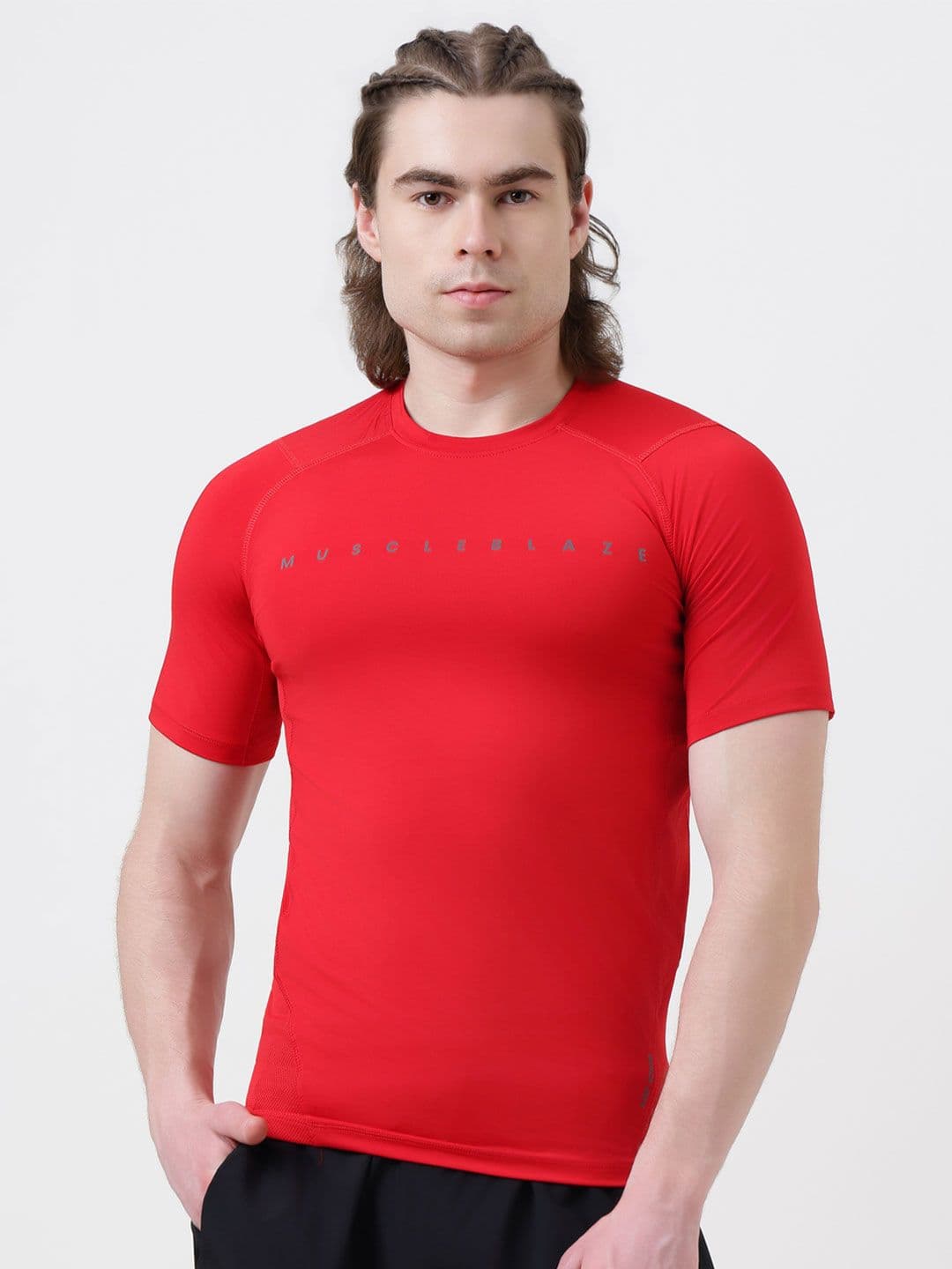 MuscleBlaze Unisex Brand Logo Printed Round Neck Compression T-shirt - view 1