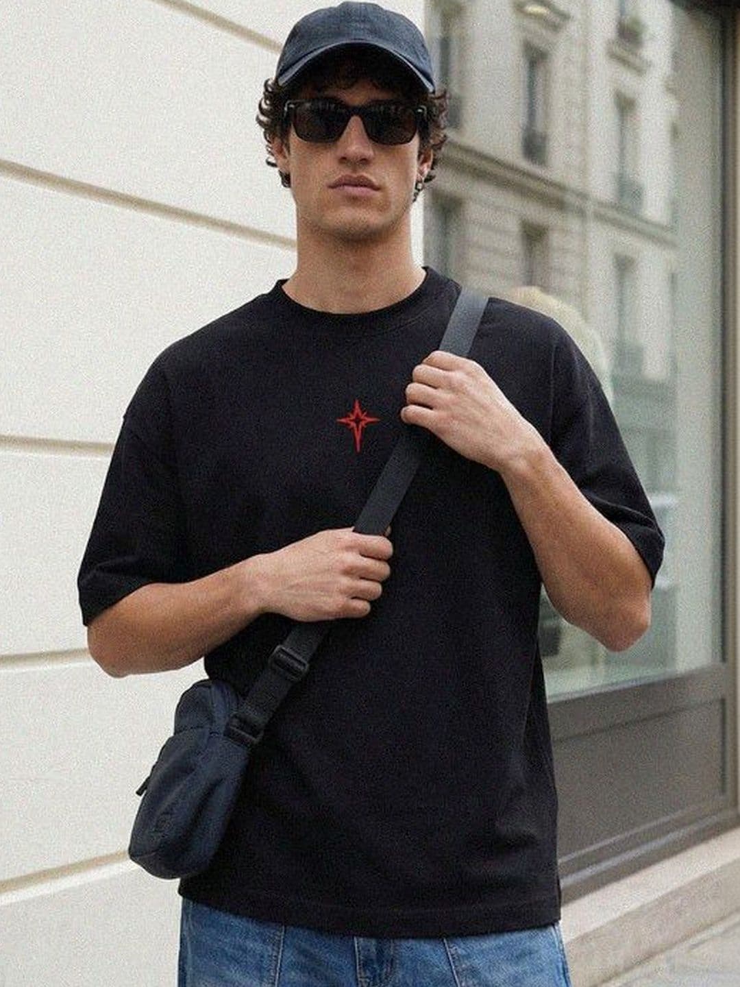 Hubberholme Men Typography Printed Cotton Drop-Shoulder Sleeves T-shirt - view 1