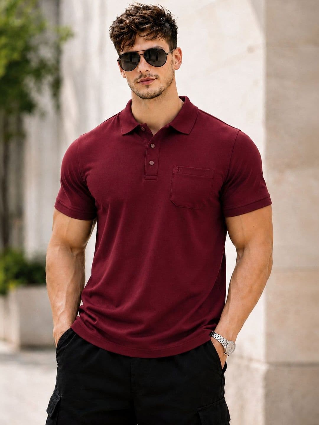 SCUBA Men Polo Collar Pockets T-shirt - view 1