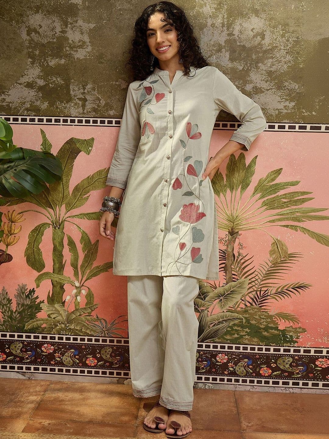 SKYLEE Embroidered Tunic with Trousers - view 1