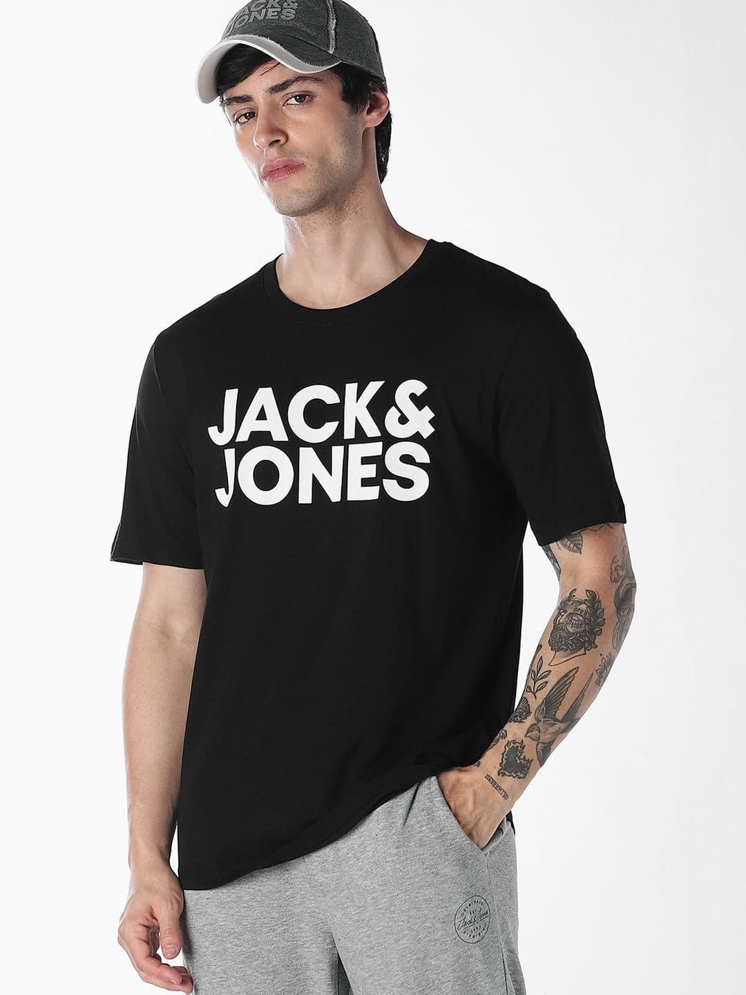 Jack & Jones Men Brand Logo Printed Slim Fit T-shirt - view 1