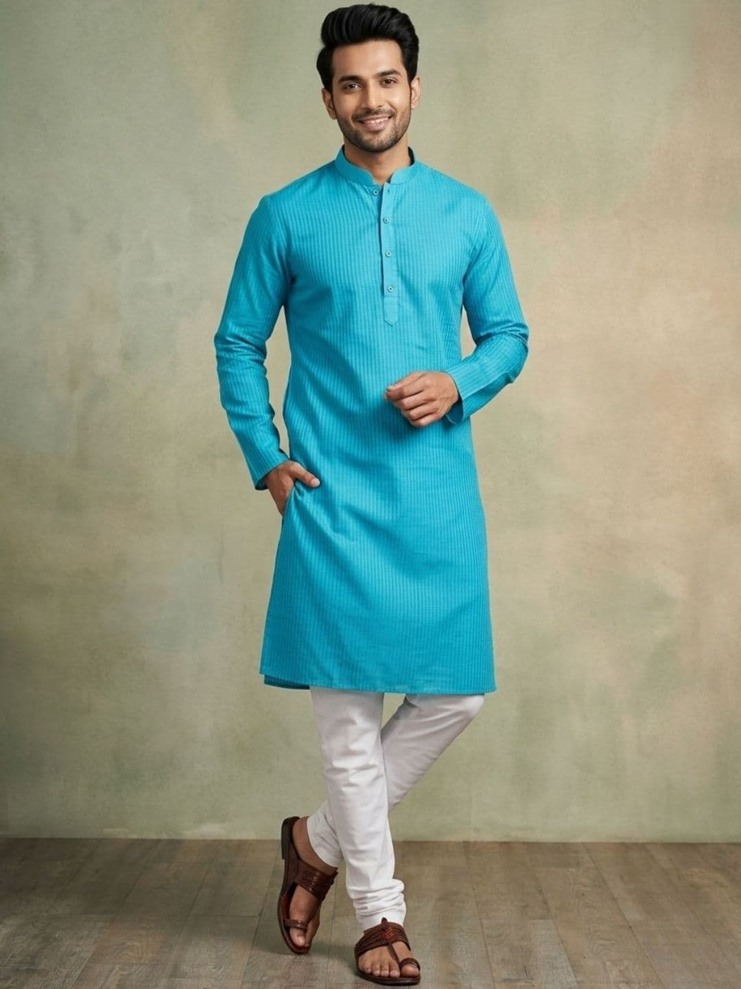 DEVOILER Men Striped Kurta - view 1