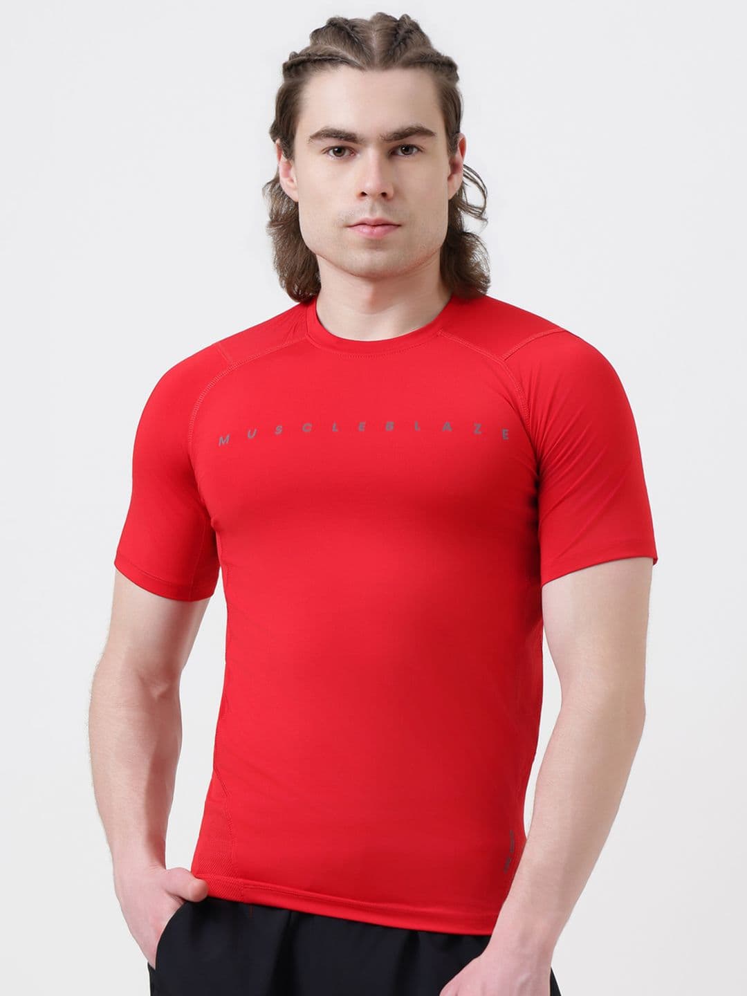 MuscleBlaze Unisex Brand Logo Printed Round Neck Compression T-shirt - view 1