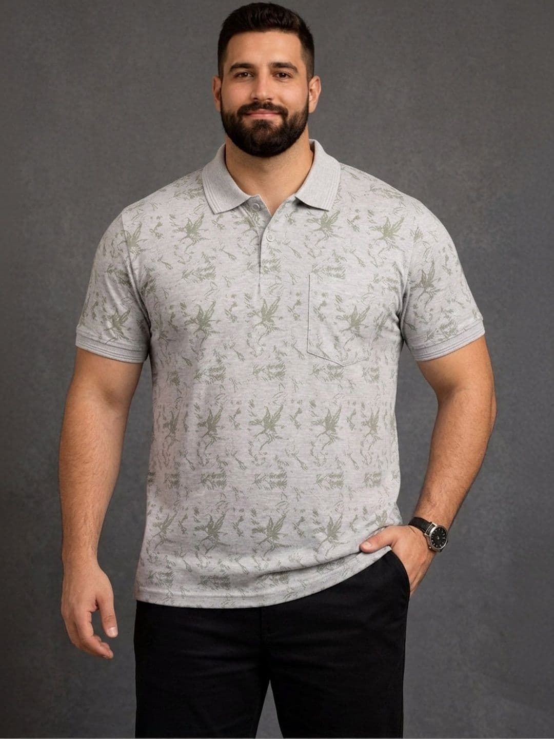 The Roadster Lifestyle Co. Printed Polo Collar Tshirts - view 1