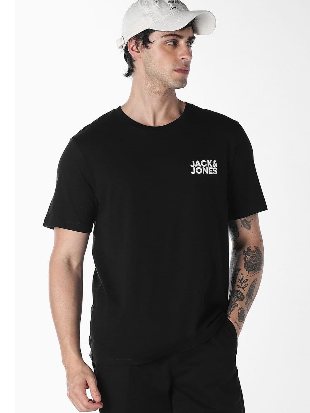 Jack & Jones Men Brand Logo Printed Slim Fit T-shirt - view 1