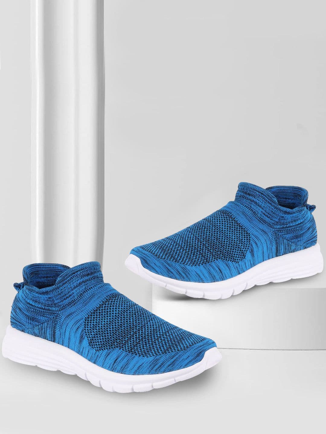 FAUSTO Men Blue Mesh Walking Non-Marking Shoes - view 1