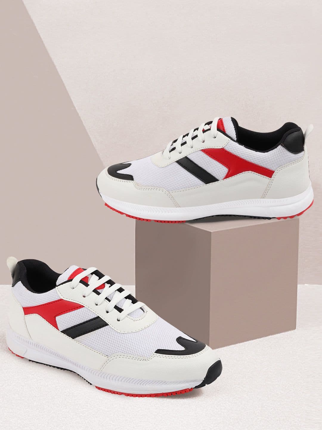FAUSTO Men White Running Non-Marking Shoes - view 1