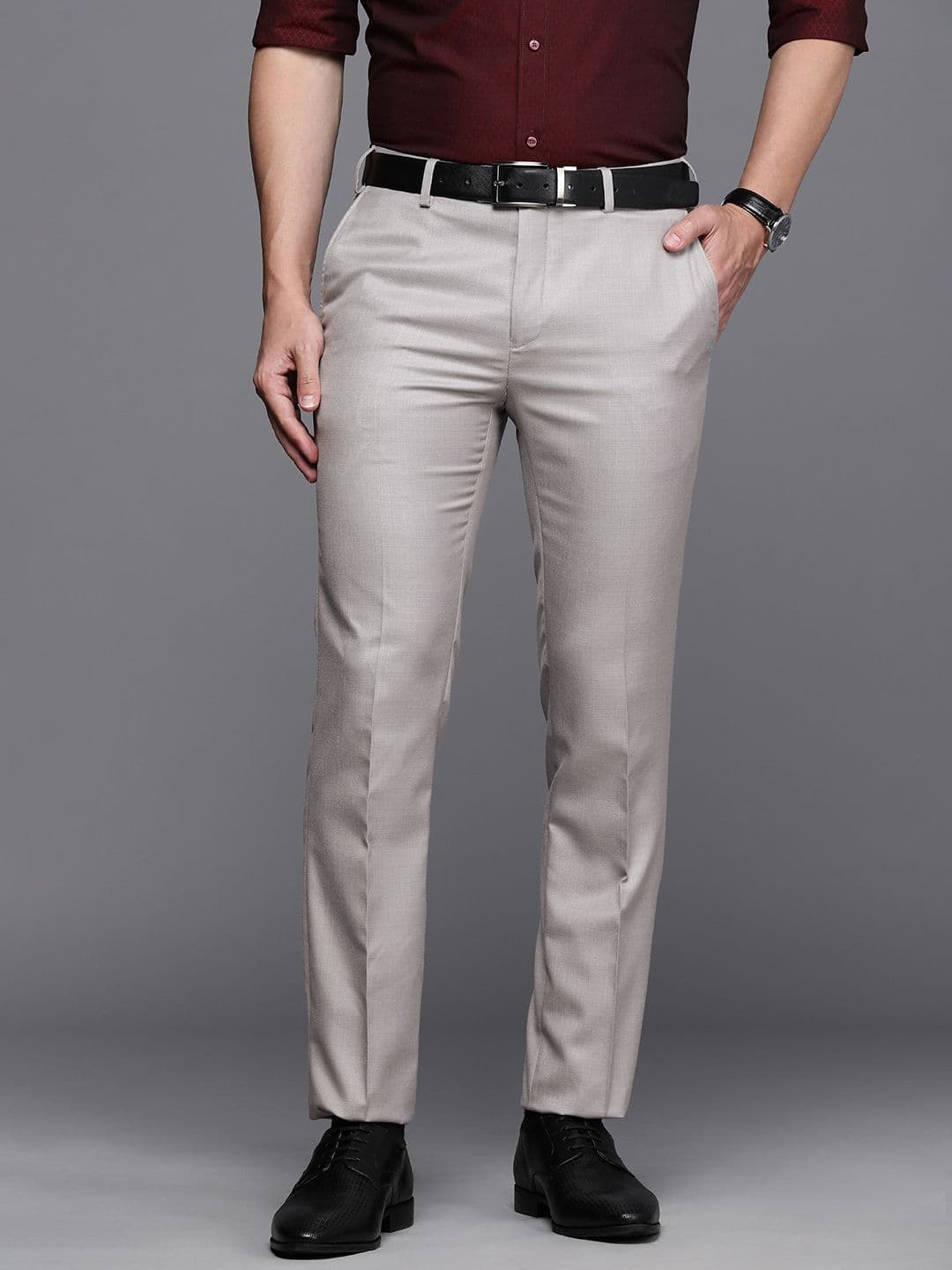 Raymond Men Slim Fit Mid-Rise Formal Trousers - view 1