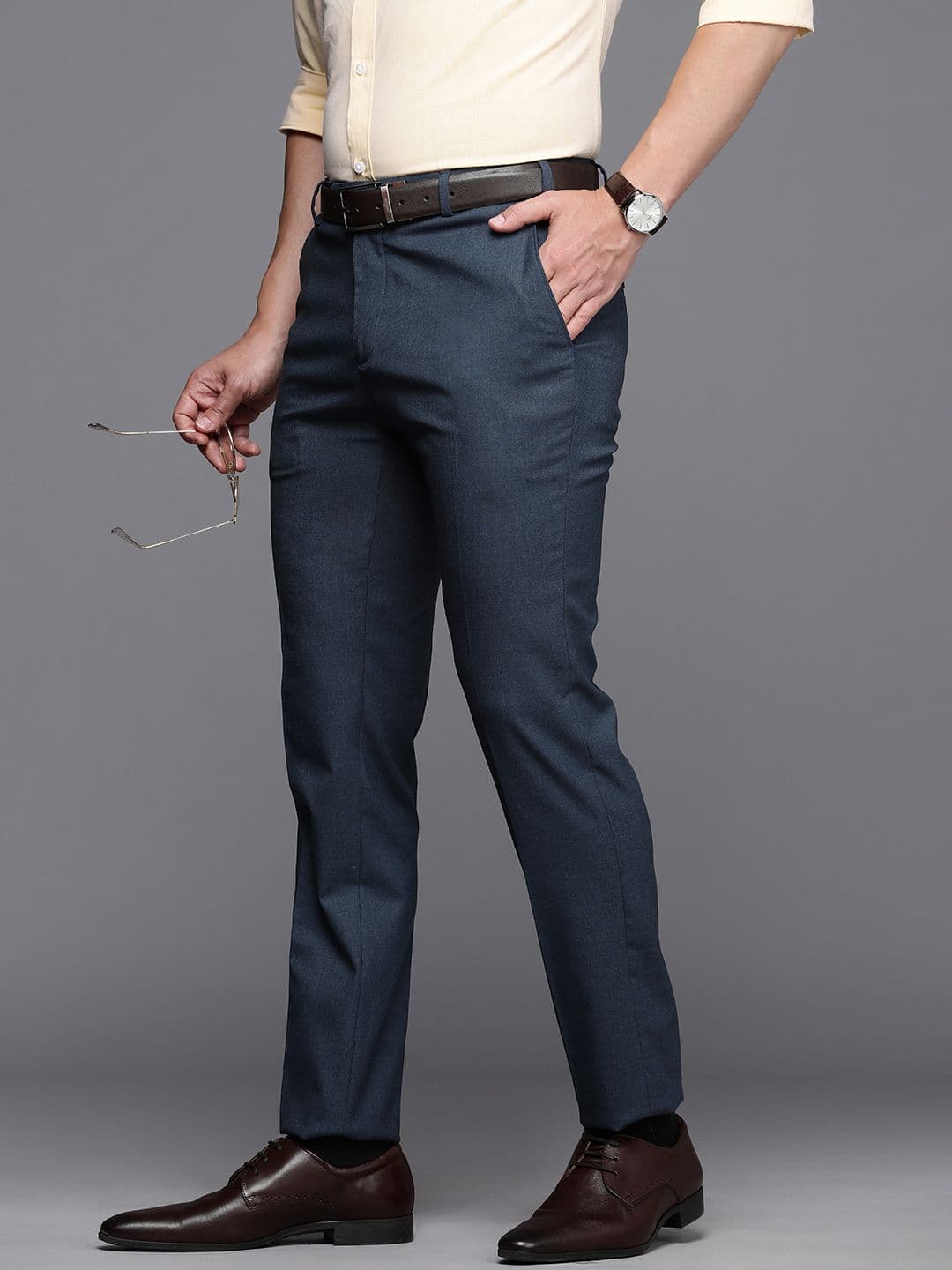 Raymond Men Slim Fit Mid-Rise Formal Trousers - view 1